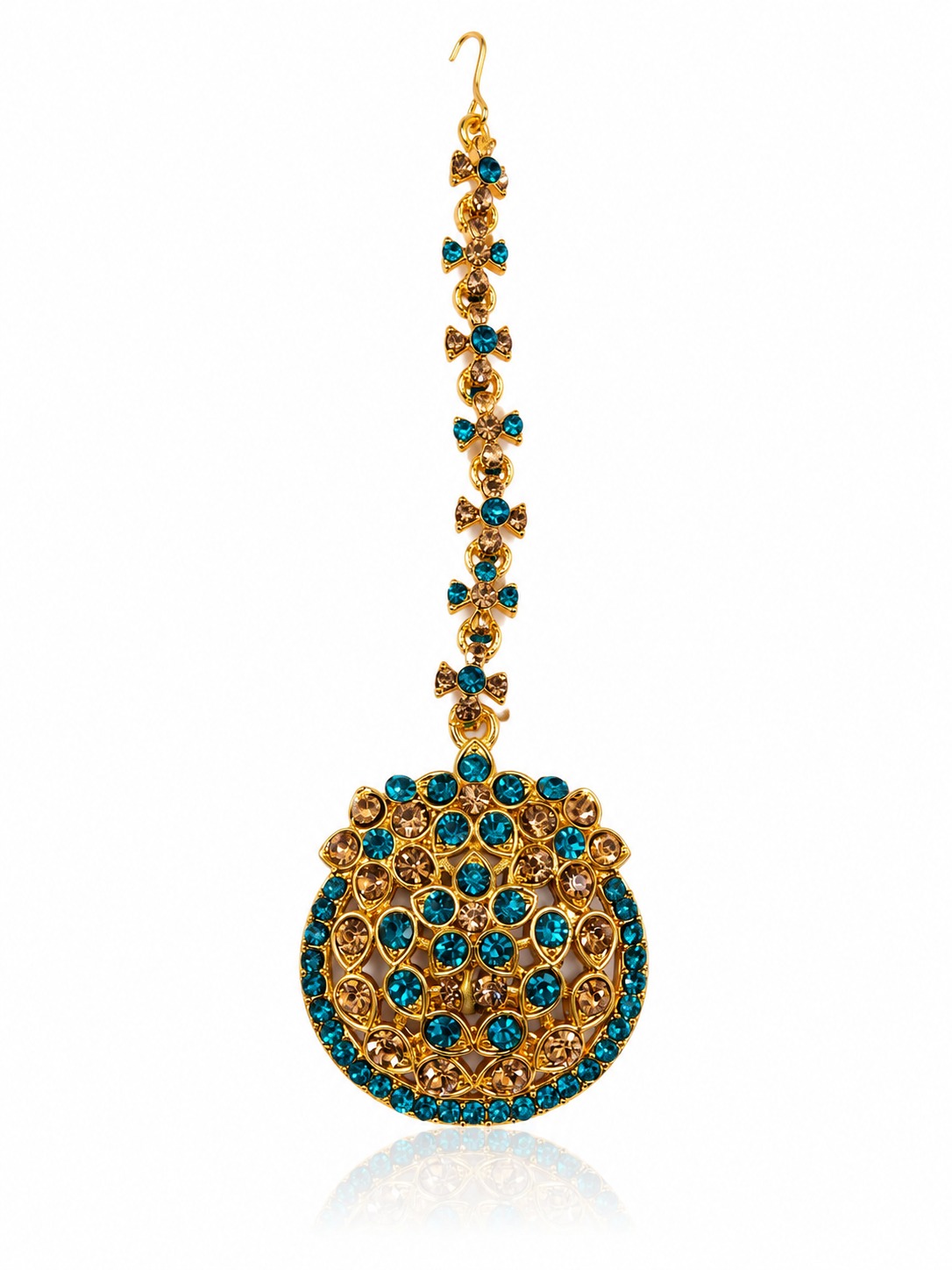 Royal Turquoise Maang Tikka - Image 4