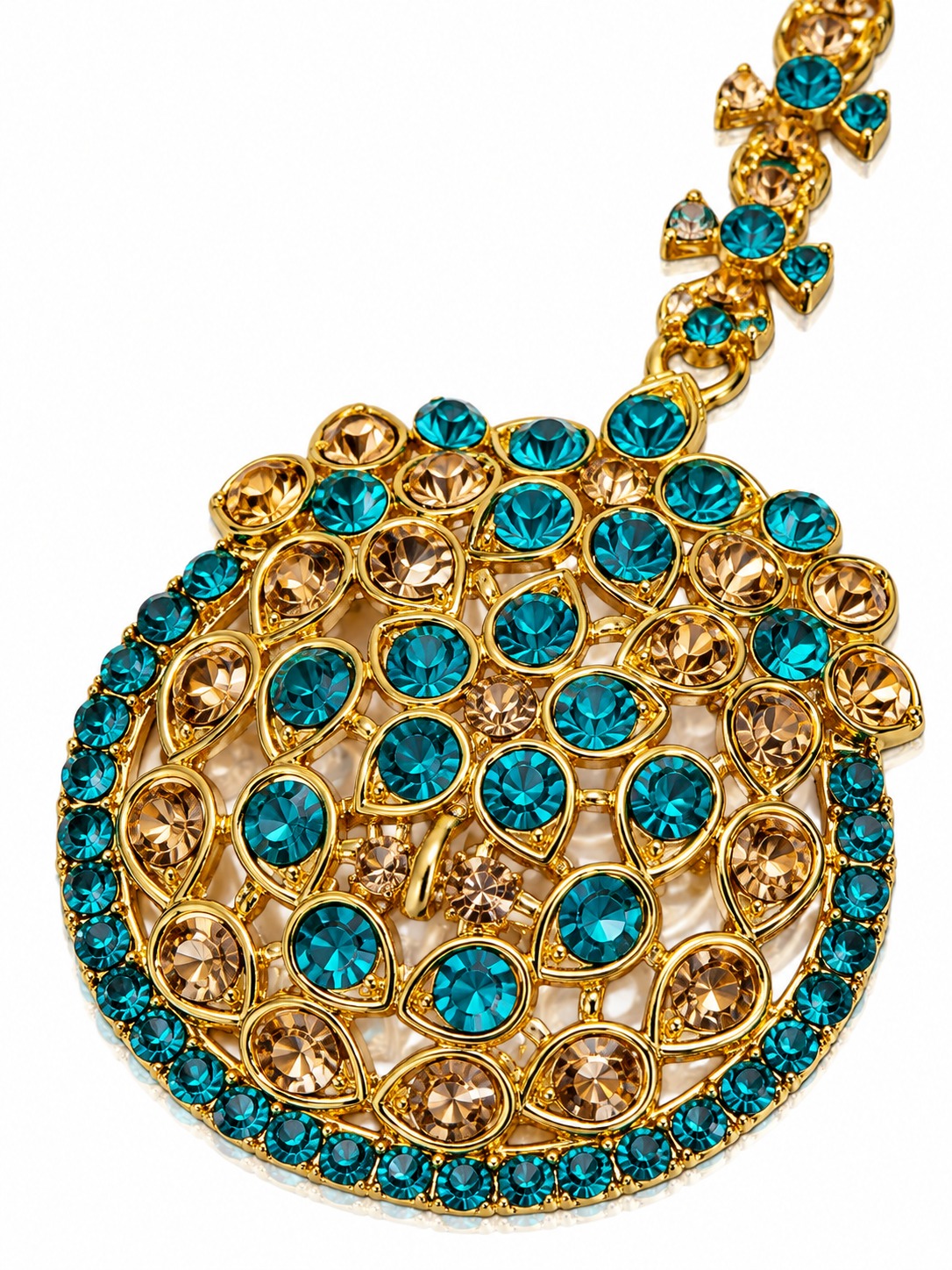 Royal Turquoise Maang Tikka - Image 2