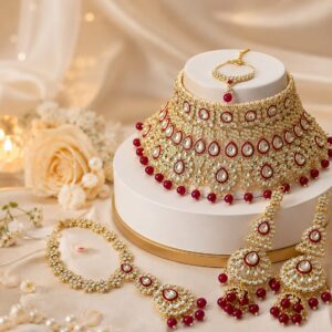 Zarina Ruby Kundan Bridal Set