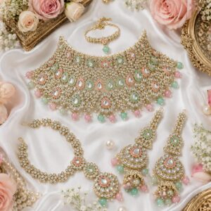 Mint Rose Kundan Bridal Wedding Set