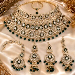 Royal Green Kundan Bridal Jewellery Set