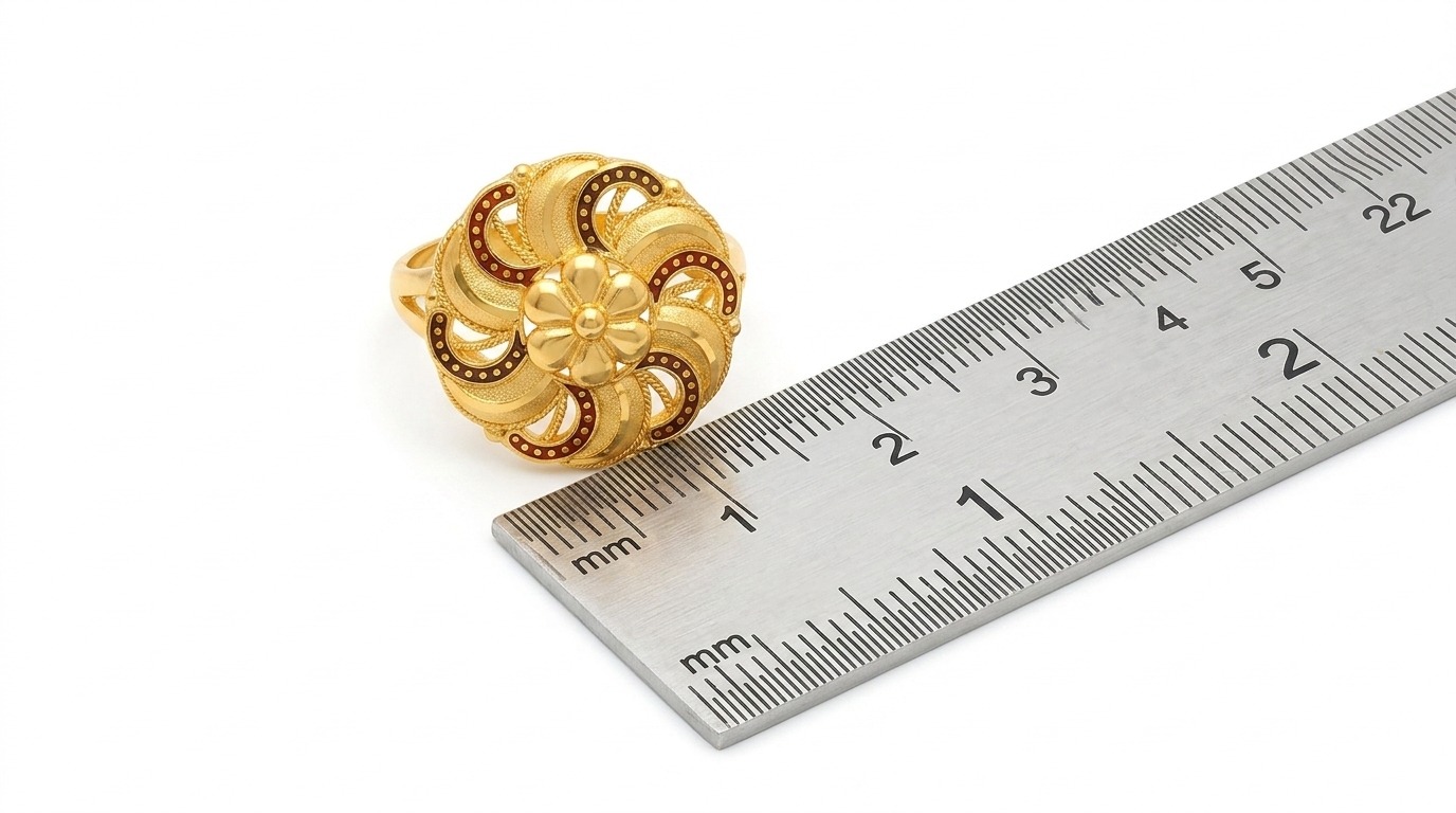 Traditional Gold-Tone Designer Flower Ring - Image 4