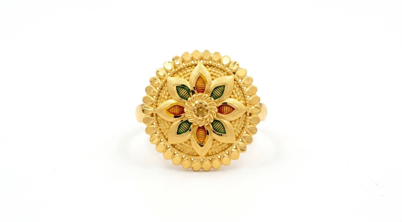 Traditional Lotus Flower Designer Ring