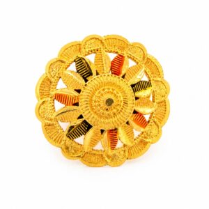 Golden Sunflower Meenakari Adjustable Ring