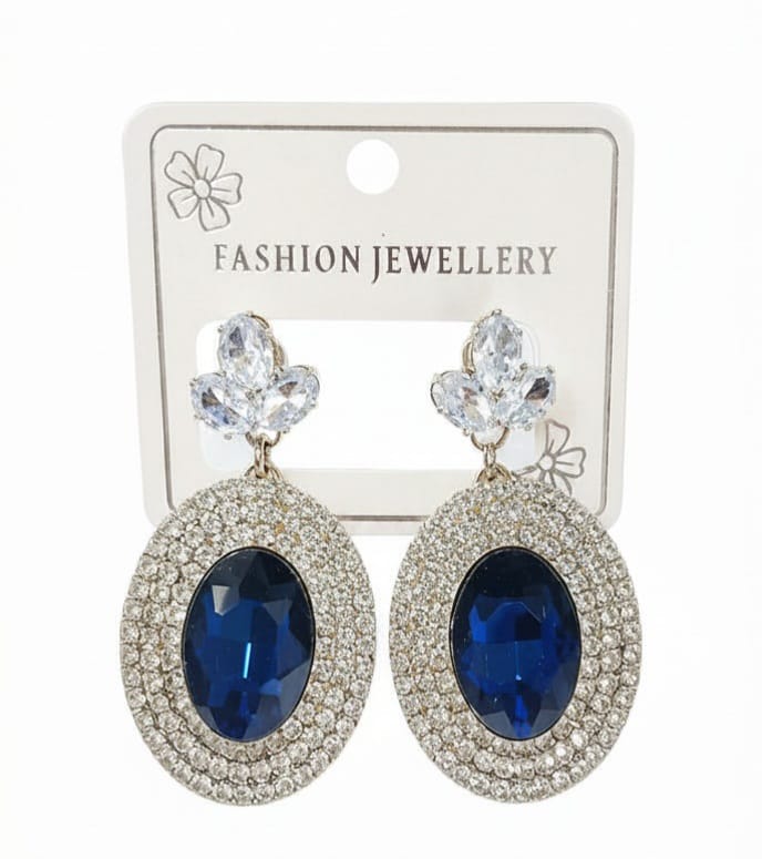 Royal Sapphire Crystal Drop Earrings