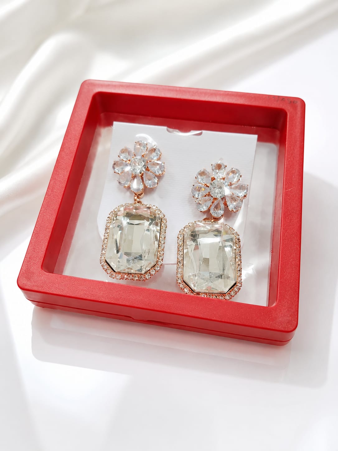 Crystal Blossom Luxe Drop Earrings - Image 3