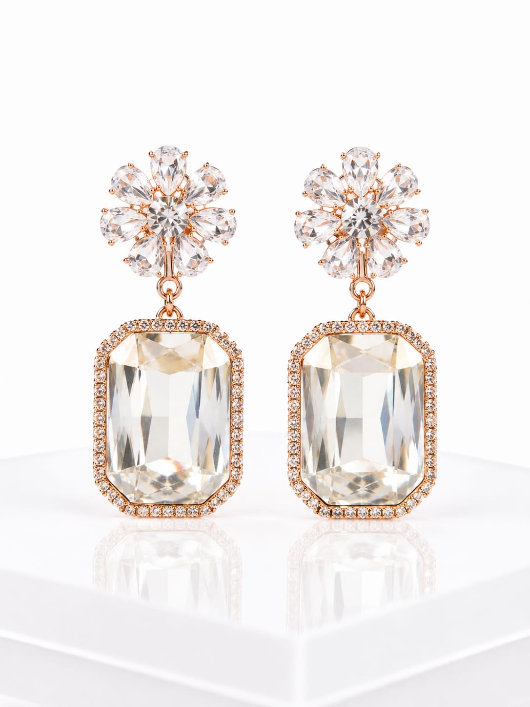 Crystal Blossom Luxe Drop Earrings