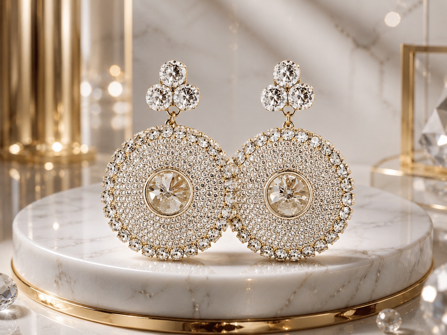 Royal Sparkle Crystal Drop Earrings