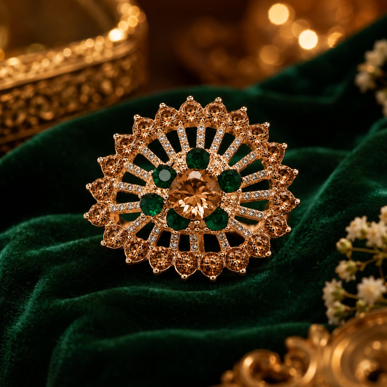 Royal Emerald Crystal Ring - Image 3