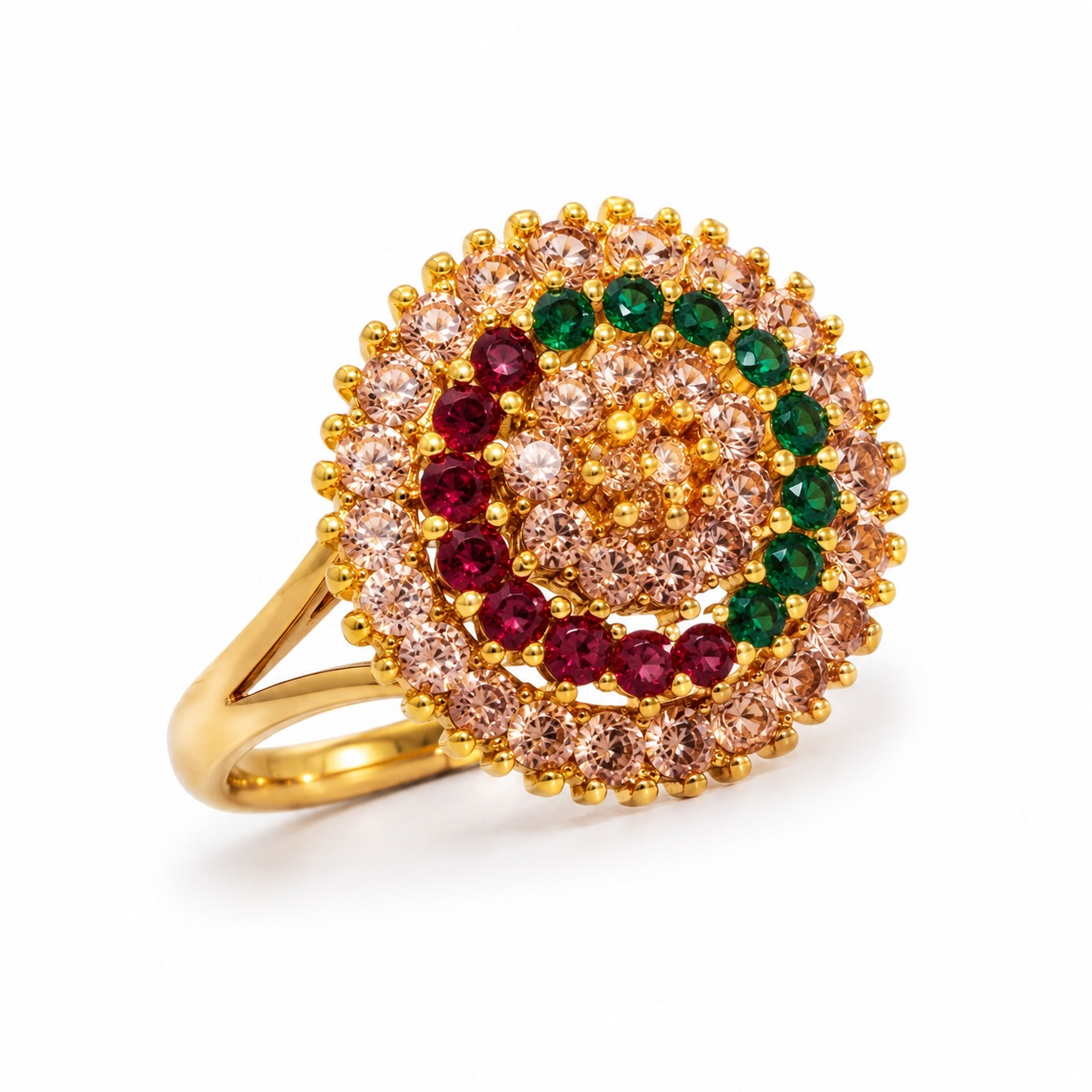 Regal Multicolor Floral Ring - Image 2