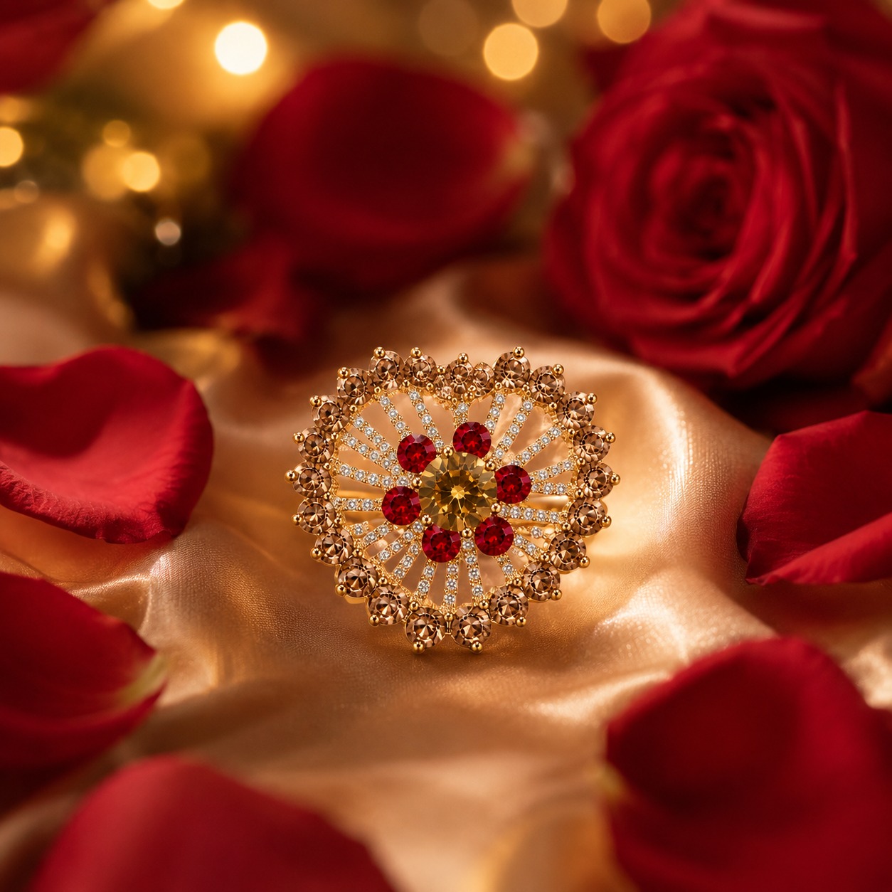 Heart Bloom Crystal Ring - Image 2