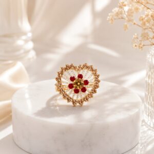 Heart Bloom Crystal Ring