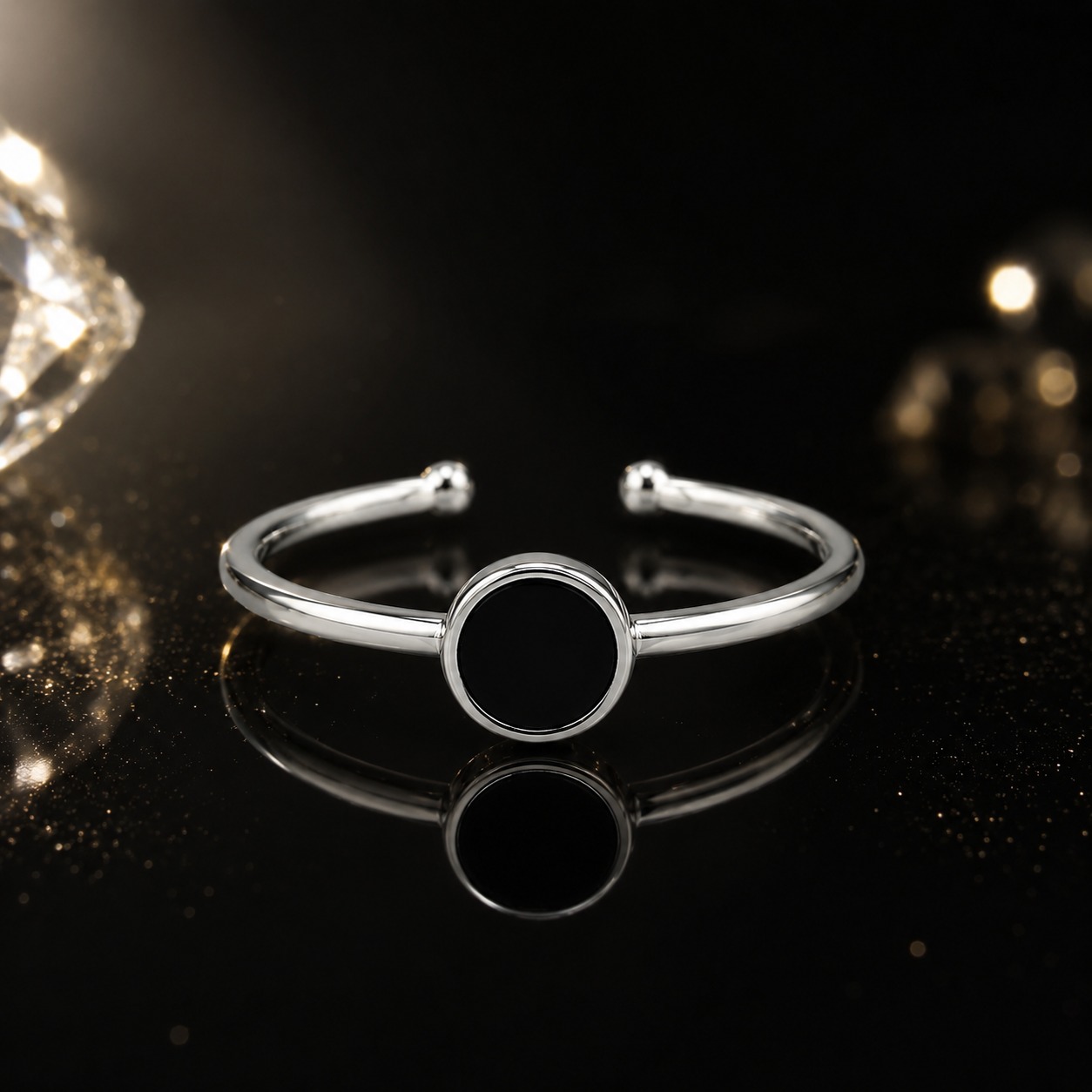 Eclipse Black Circle Ring - Image 3