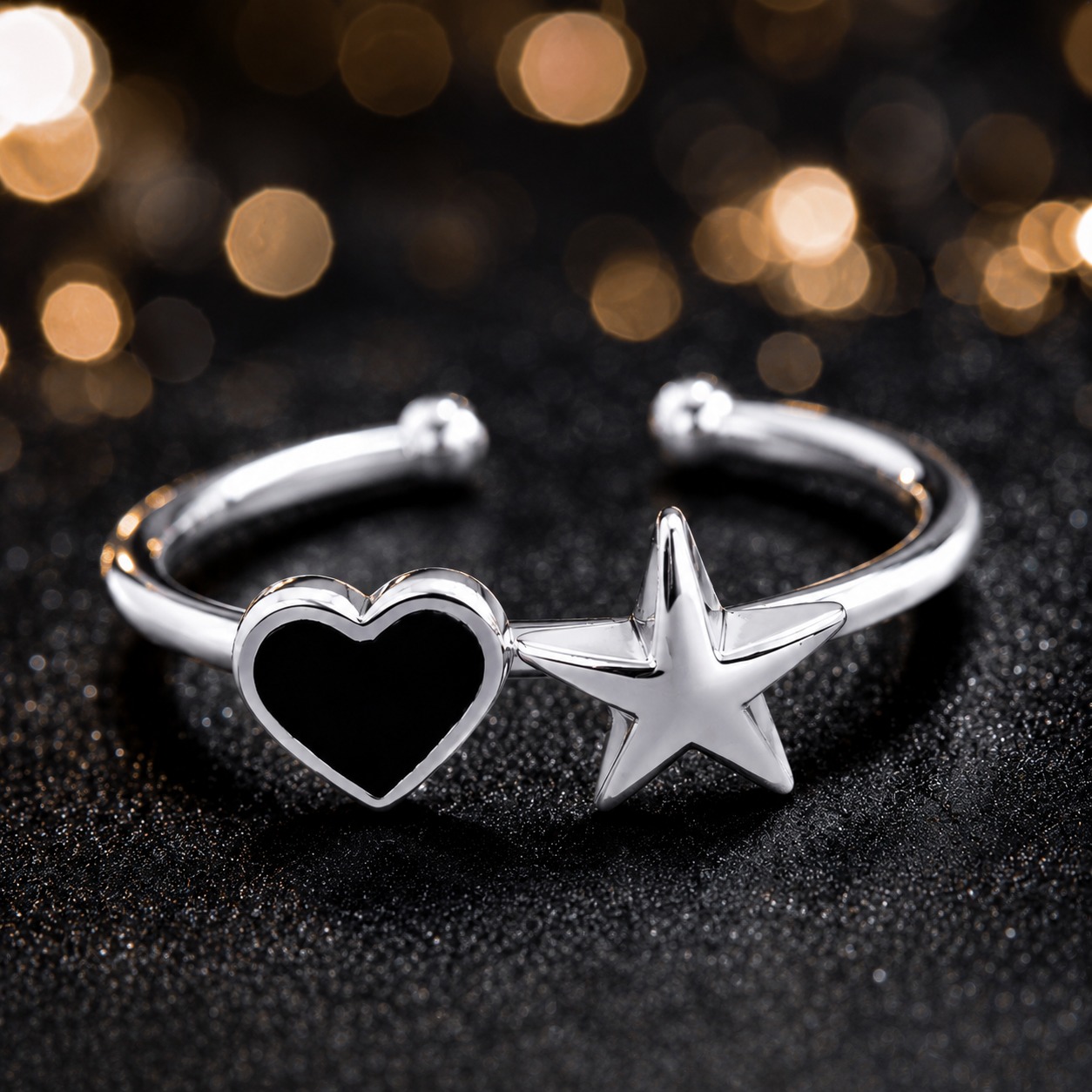 Eclipse Heart Ring for Women – Elegant Heart Design Fashion Ring