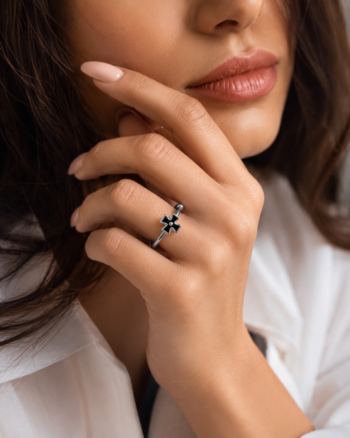 Modern Korean Cross Ring - Image 4