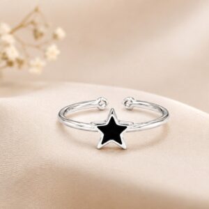 Twinkle Star Open Band Ring with delicate star design and adjustable silver finish for women fashion jewelry