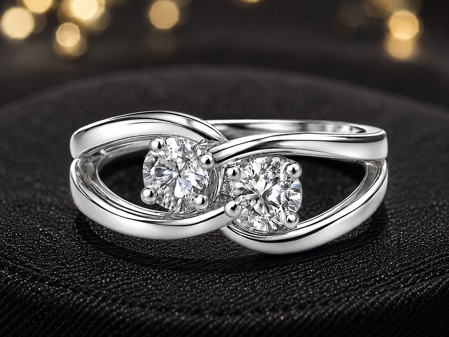 Twin Sparkle Infinity Ring - Image 4
