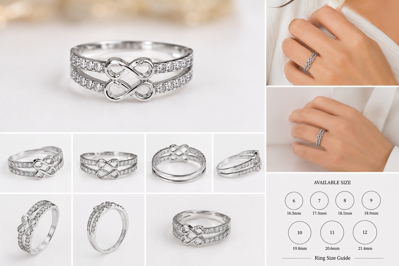 Infinity Love Crystal Ring - Image 3