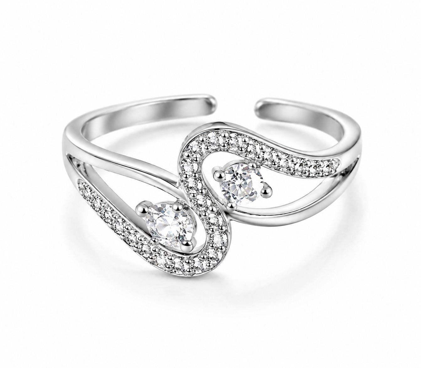 Silver Swan Adjustable Ring for Women - Image 3