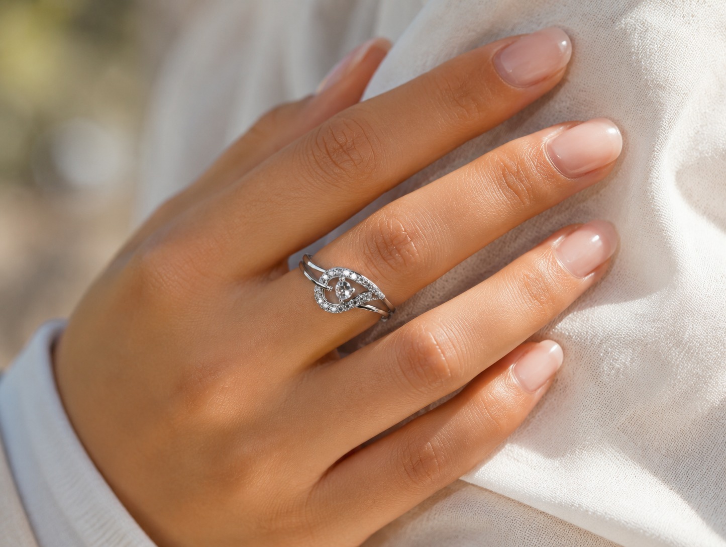 Silver Heart Infinity Adjustable Ring - Image 6