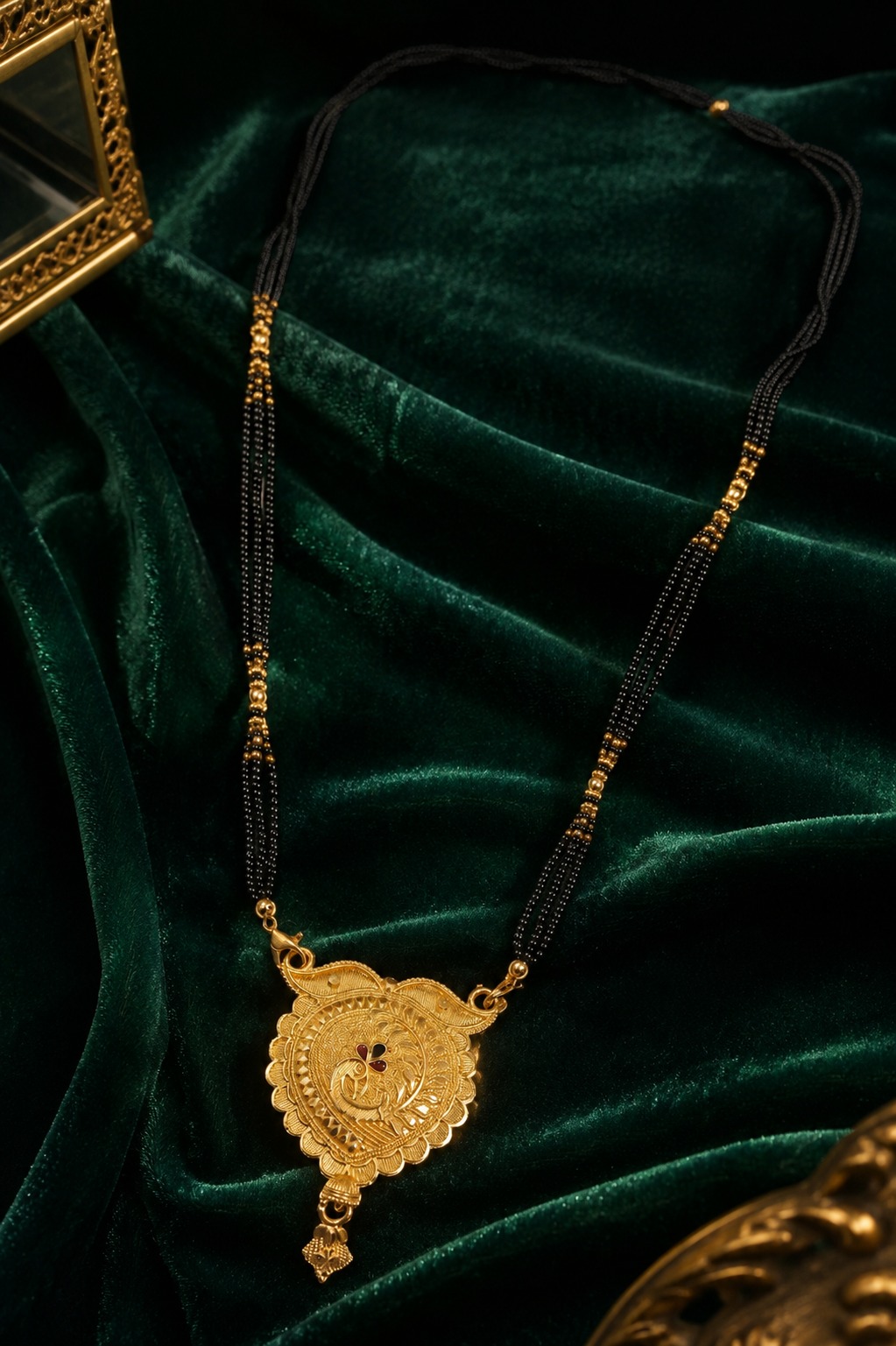 Traditional Gold Plated Heart Peacock Mangalsutra for Women - Image 6