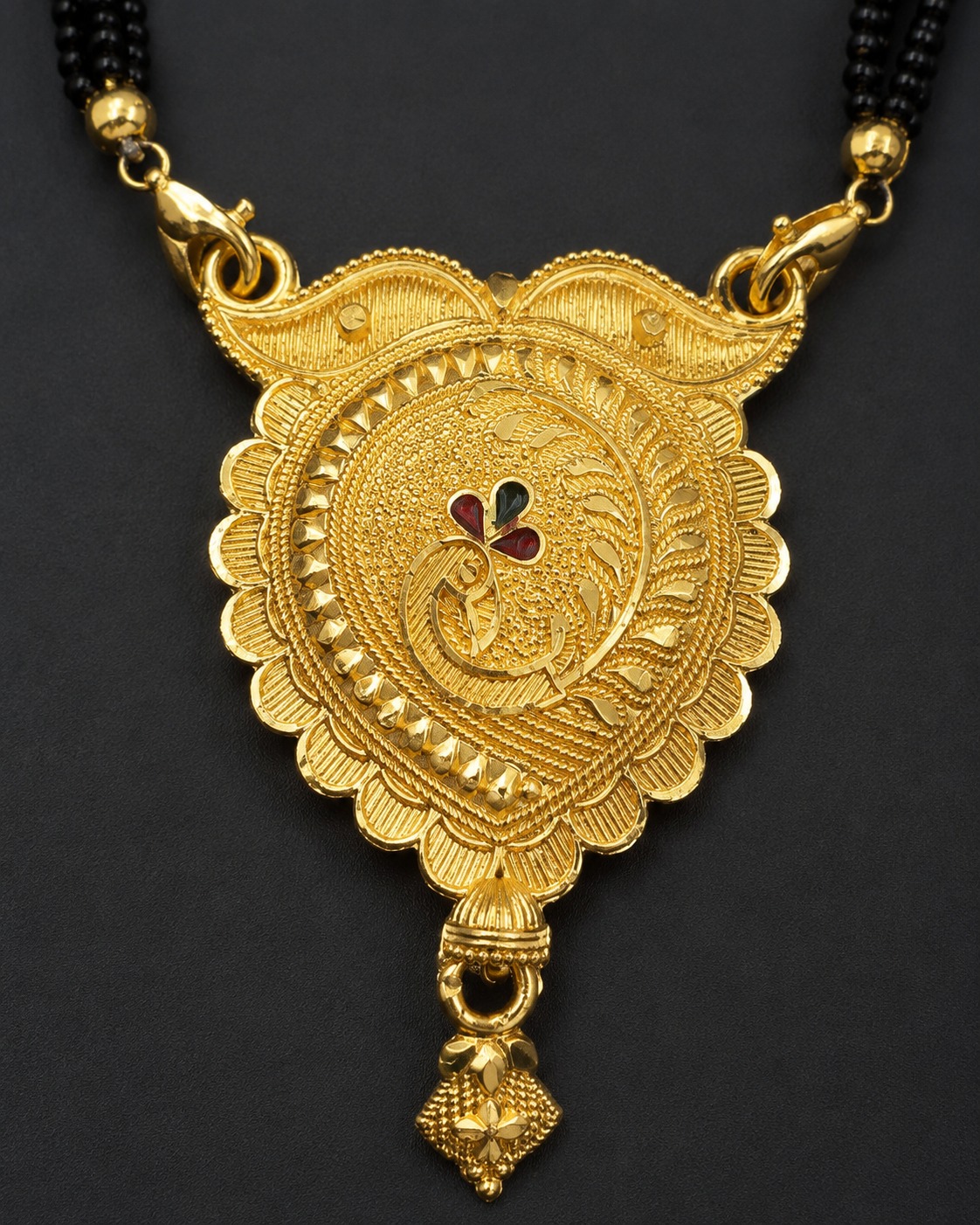 Traditional Gold Plated Heart Peacock Mangalsutra for Women - Image 2