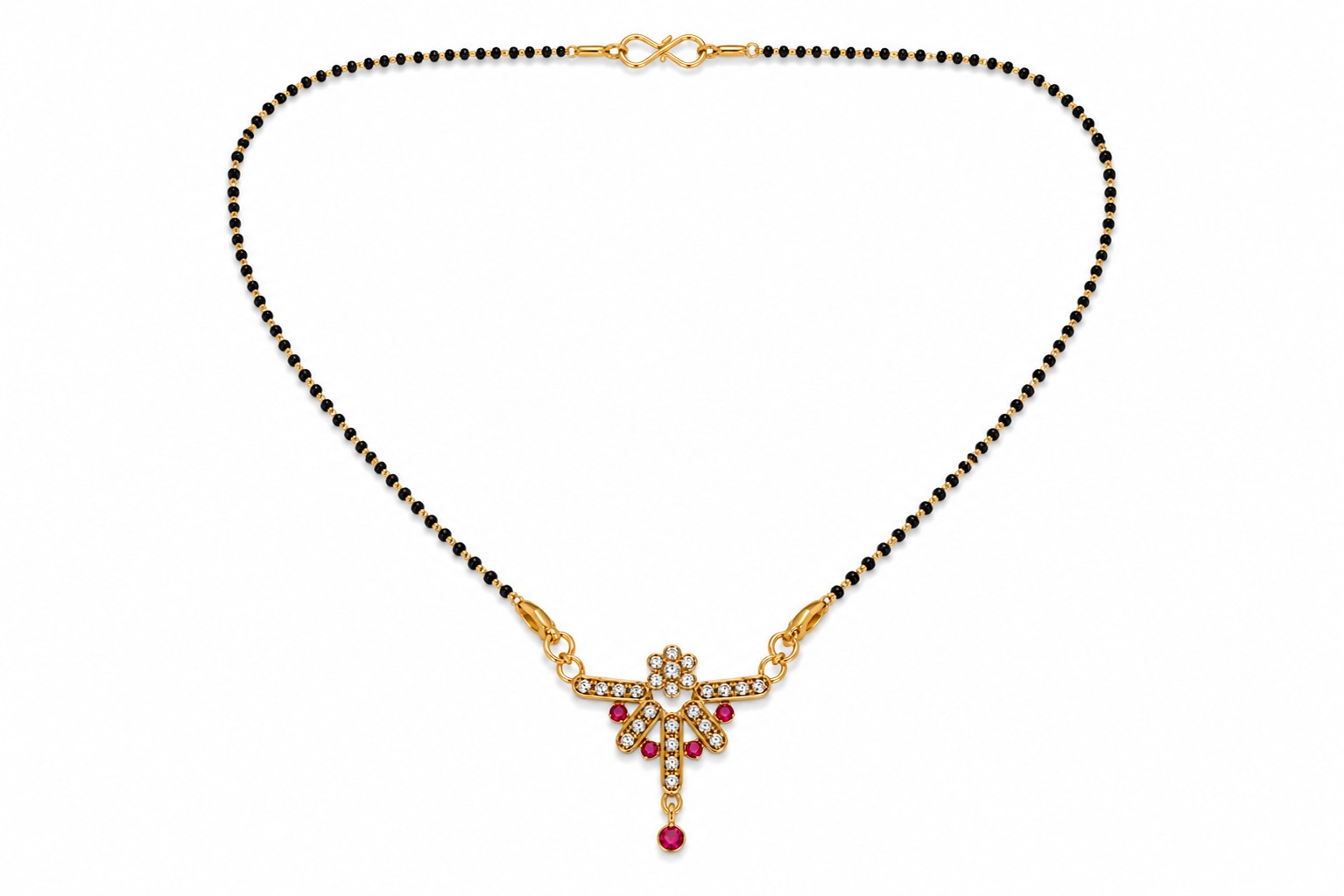 Traditional Ruby Charm Mangalsutra - Image 2