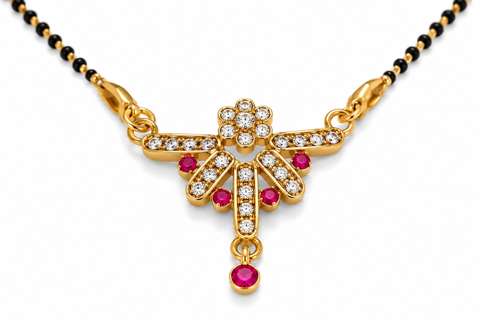 Traditional Ruby Charm Mangalsutra - Image 4