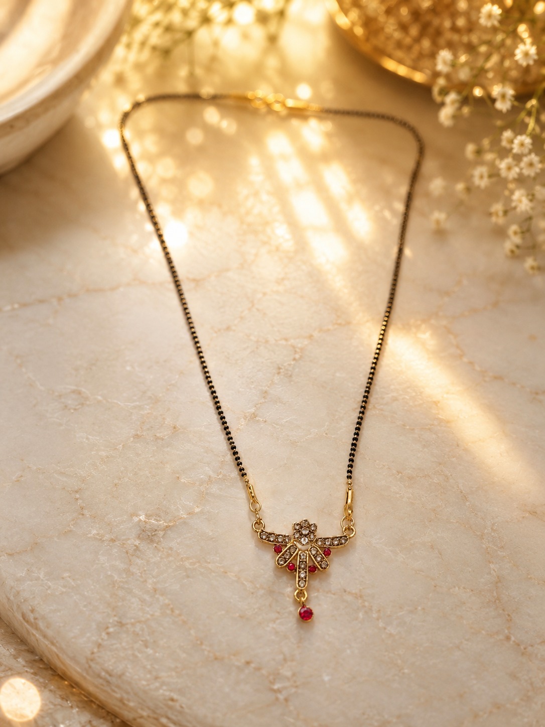 Traditional Ruby Charm Mangalsutra - Image 5