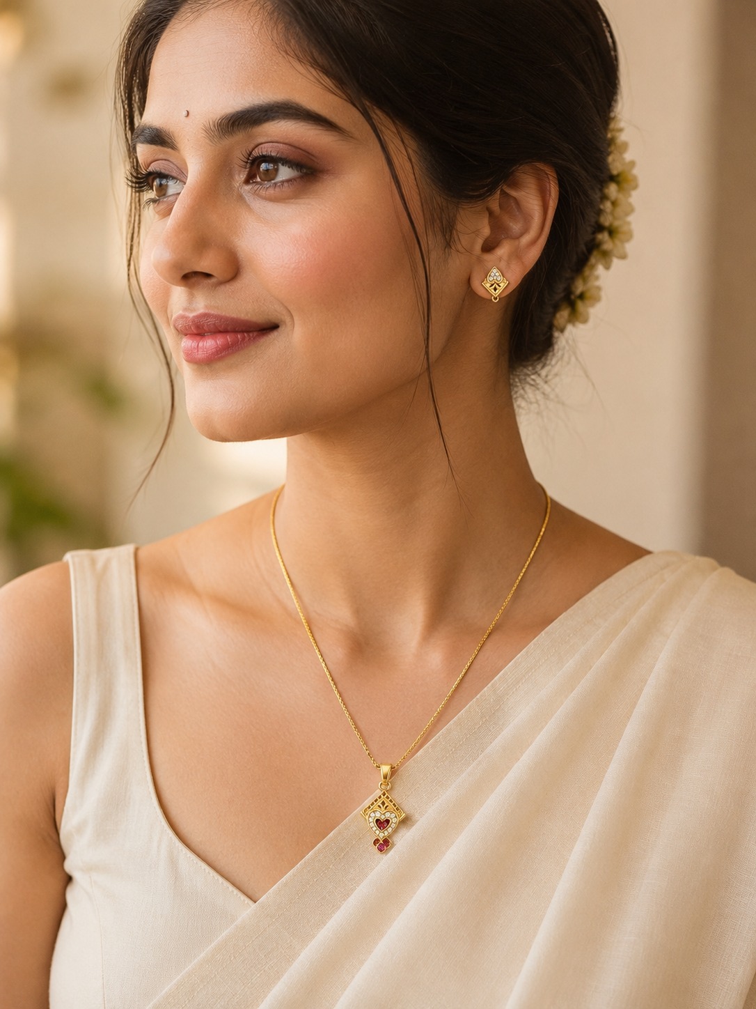 Royal Heart Sparkle Necklace Set - Image 4