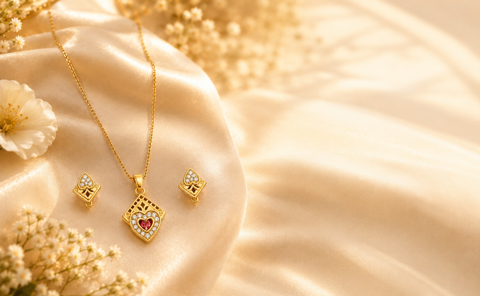 Royal Heart Sparkle Necklace Set - Image 2