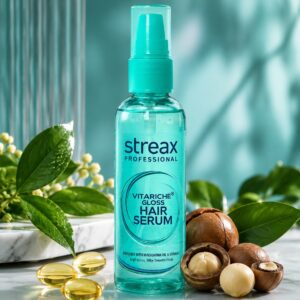 Streax Professional Vitariche Gloss Hair Serum for smooth shiny and frizz-free hair