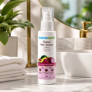 Mamaearth Onion Hair Serum with Onion and Biotin for smooth shiny and frizz-free hair