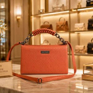 Elegant diamond texture crossbody handbag for women with adjustable shoulder strap and premium finish