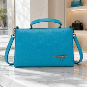 Premium embossed women's handbag with elegant textured finish and spacious design