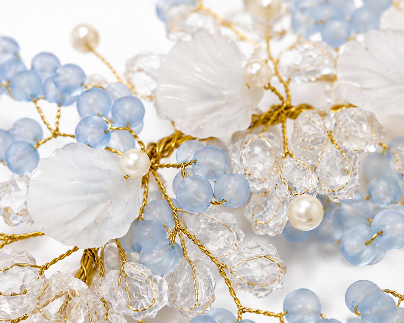 Crystal & Pearl Floral Bridal Hair Accessory - Image 2