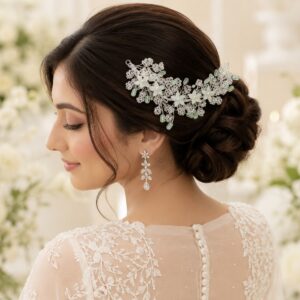 Crystal Bloom bridal hair vine with sparkling floral crystal design for wedding hairstyles