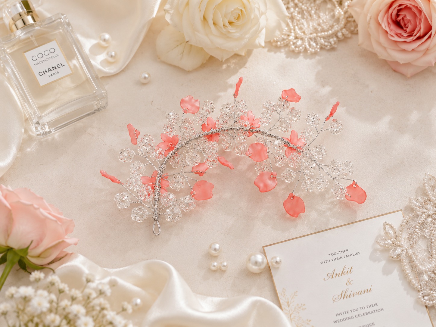Rosé Crystal Hair Accessory - Image 3