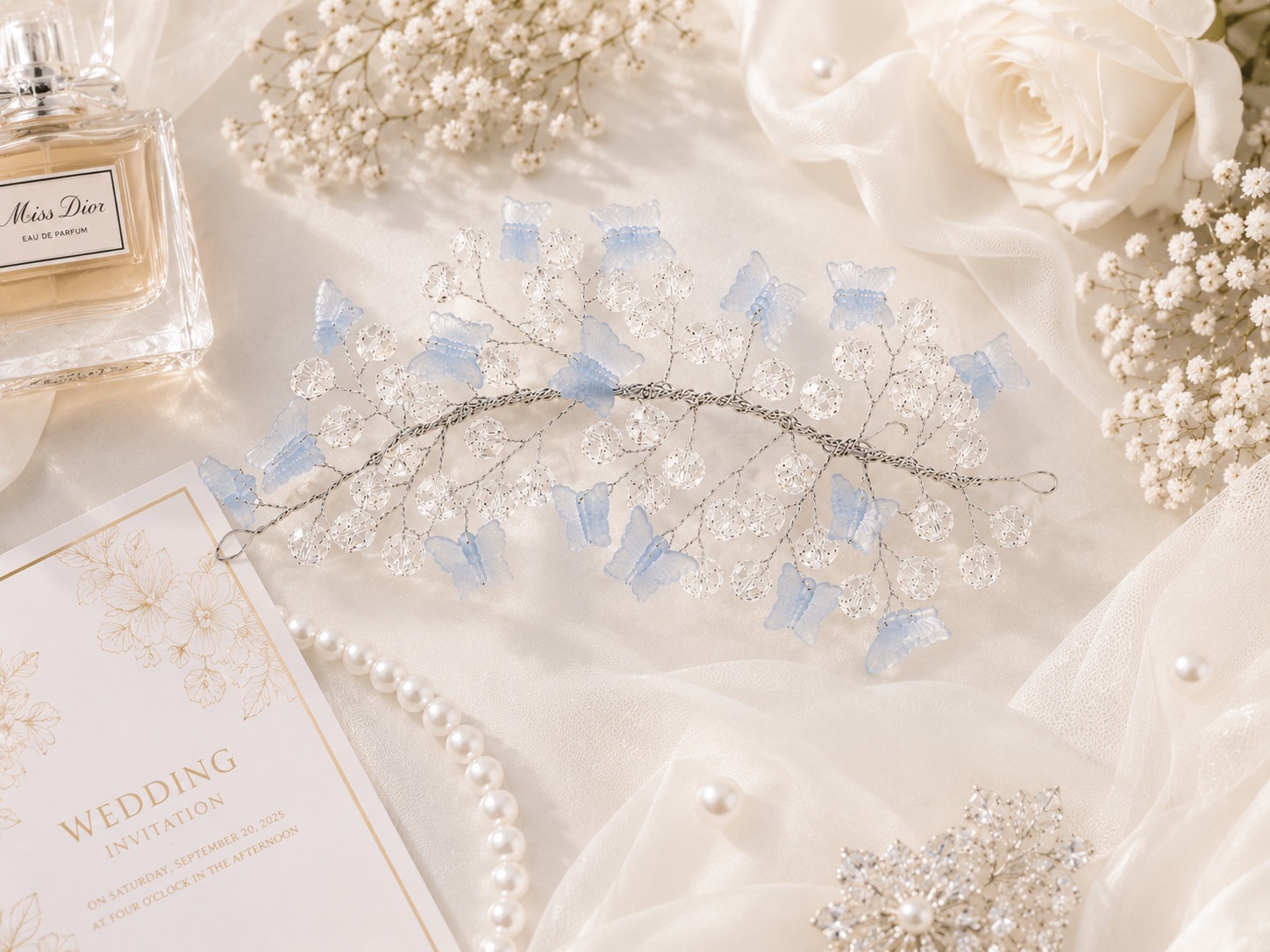 Sky Butterfly Crystal Hair Vine - Image 4