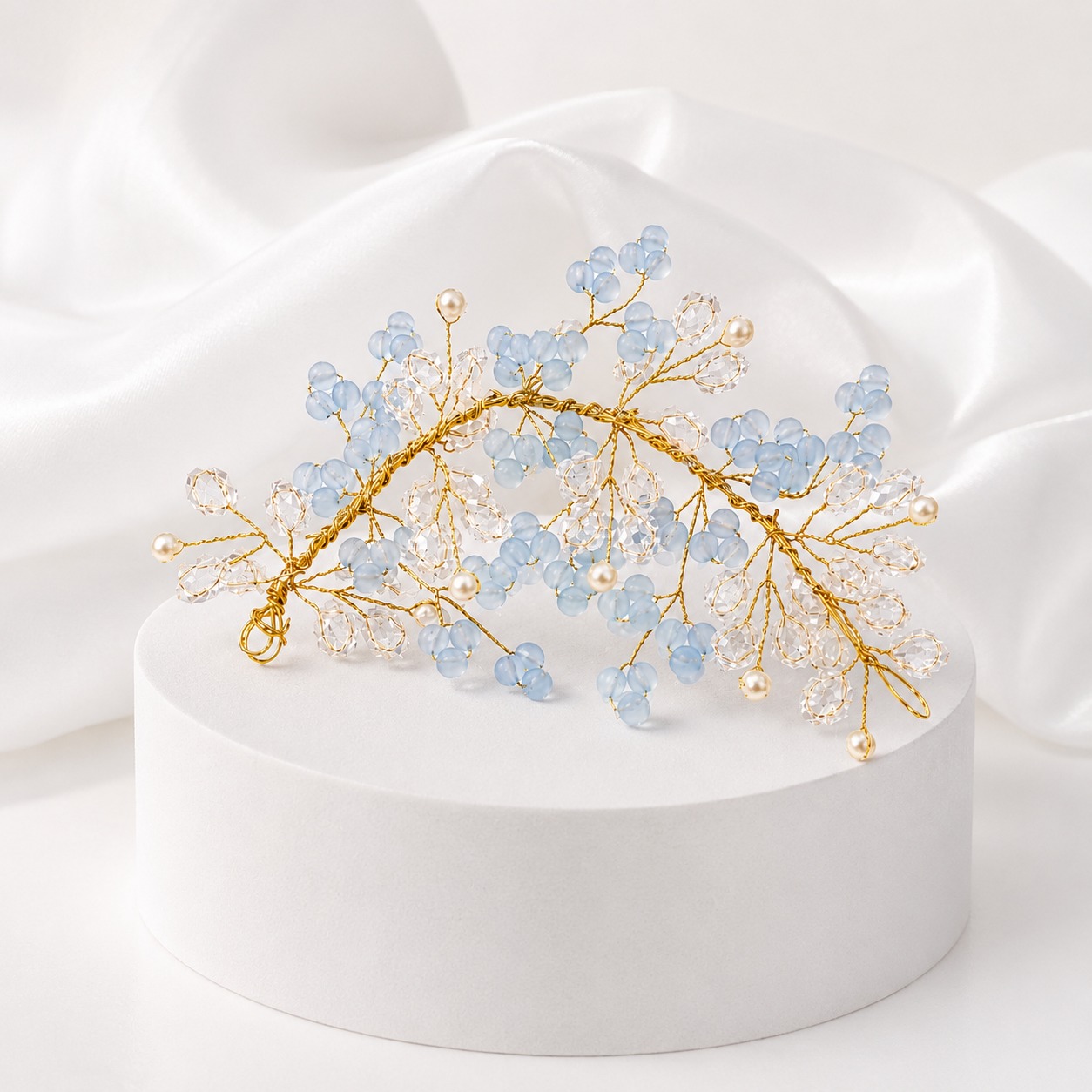 Azure Bloom Crystal Hair Vine - Image 4