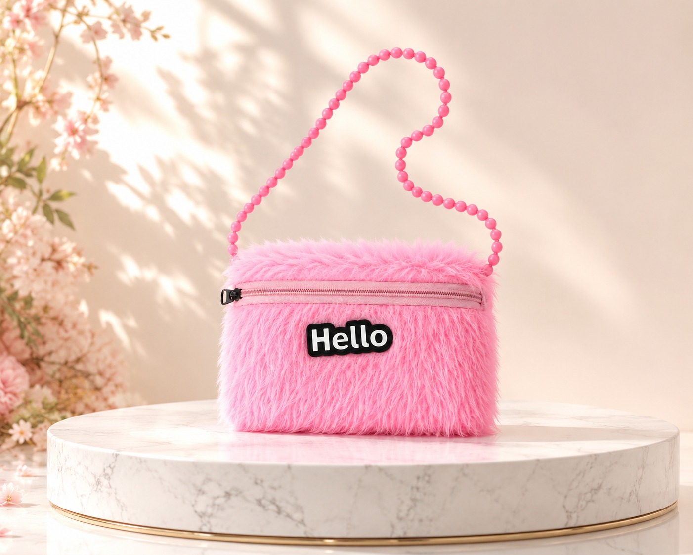 Princess Pink Furry Sling Bag - Image 2