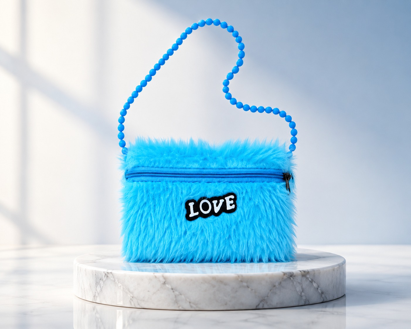 Little Blue Love Fluffy Sling Bag - Image 3
