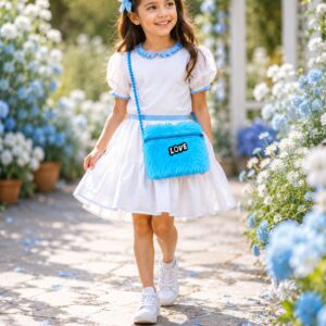 The Little Blue Love Fluffy Sling Bag is crafted from premium plush fabric with a soft fluffy texture, secure zip closure, and adjustable shoulder strap. Lightweight and stylish, it's perfect for school, travel, birthdays, parties, and everyday use.