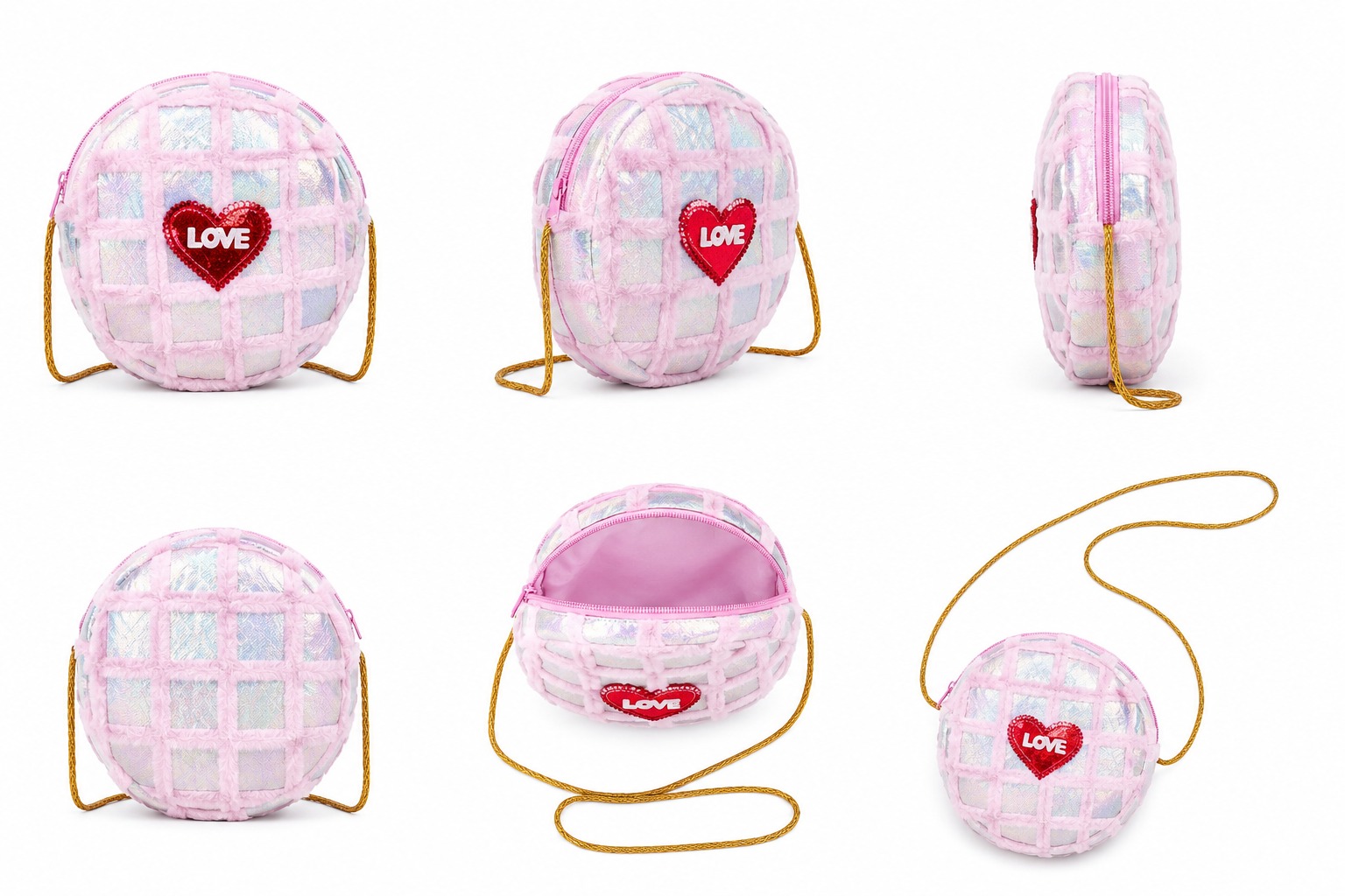 Princess Pink Furry Sling Bag - Image 4