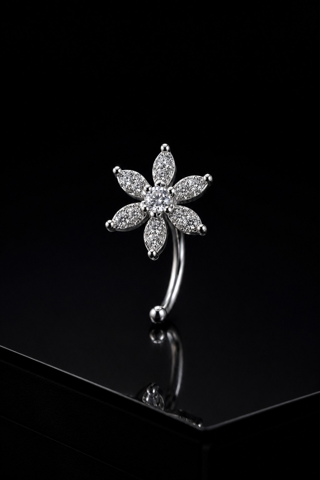 Silver Blossom Nose Pin - Image 2