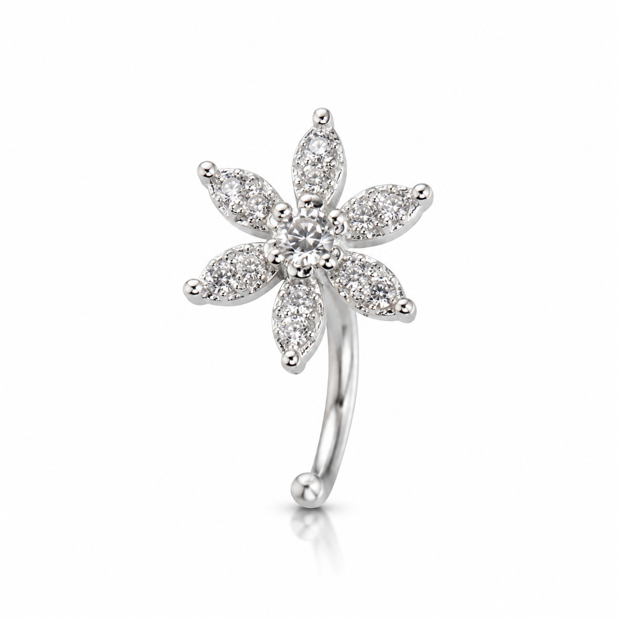 Silver Blossom Nose Pin - Image 4