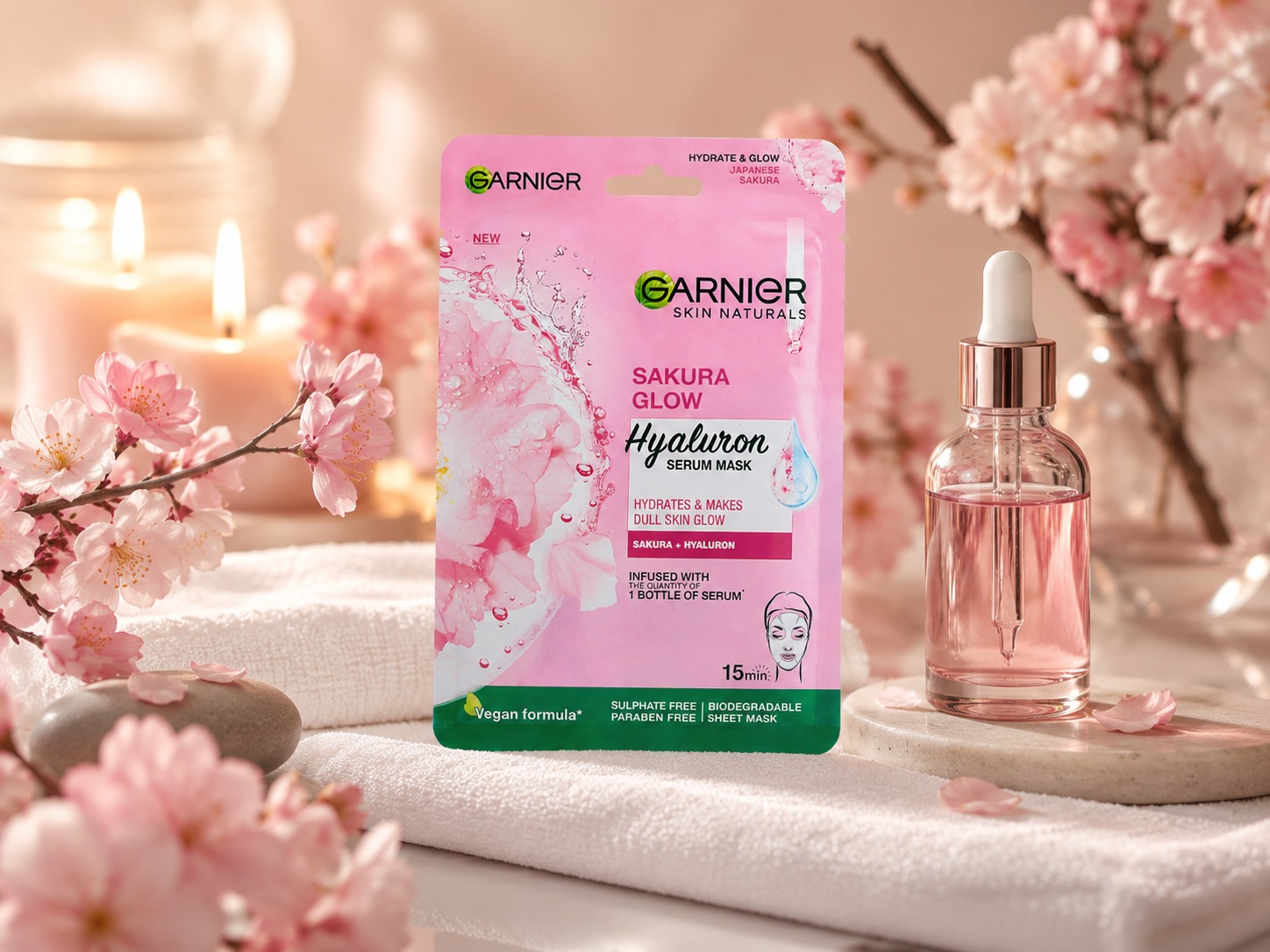 Garnier Skin Naturals Sakura Glow Hyaluron Serum Mask - Image 4