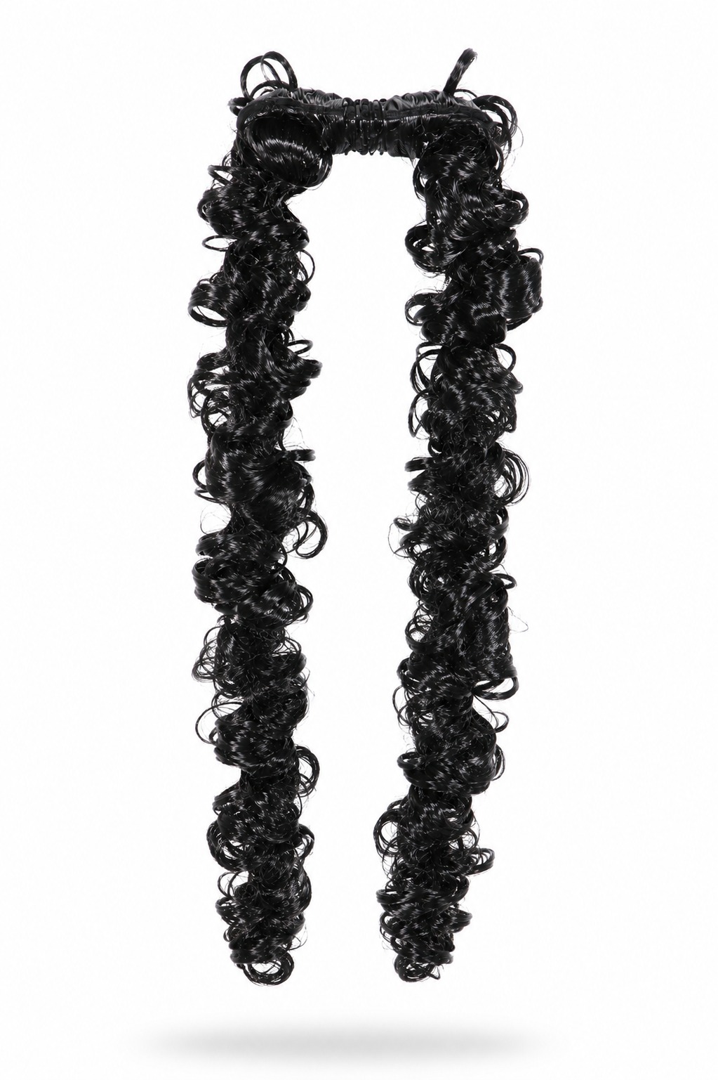 Premium Spiral Curl Hair Extension in natural black with soft, bouncy curls for added length and volume.