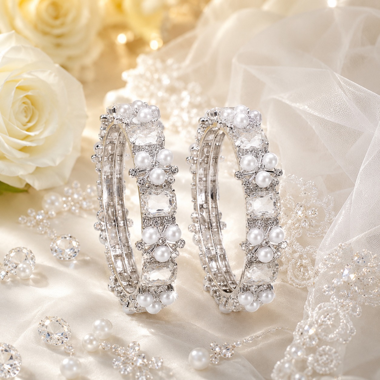 Crystal Pearl Designer Kada - Image 6
