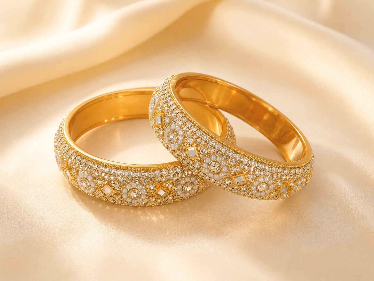 Rajwadi Crystal Kada Bangles - Image 2
